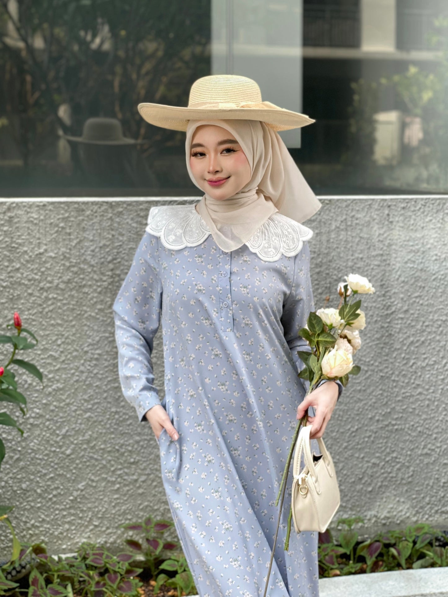 Rurose Dress in Powder Blue