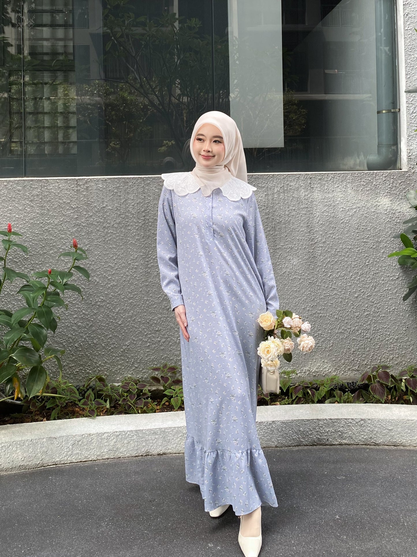 Rurose Dress in Powder Blue