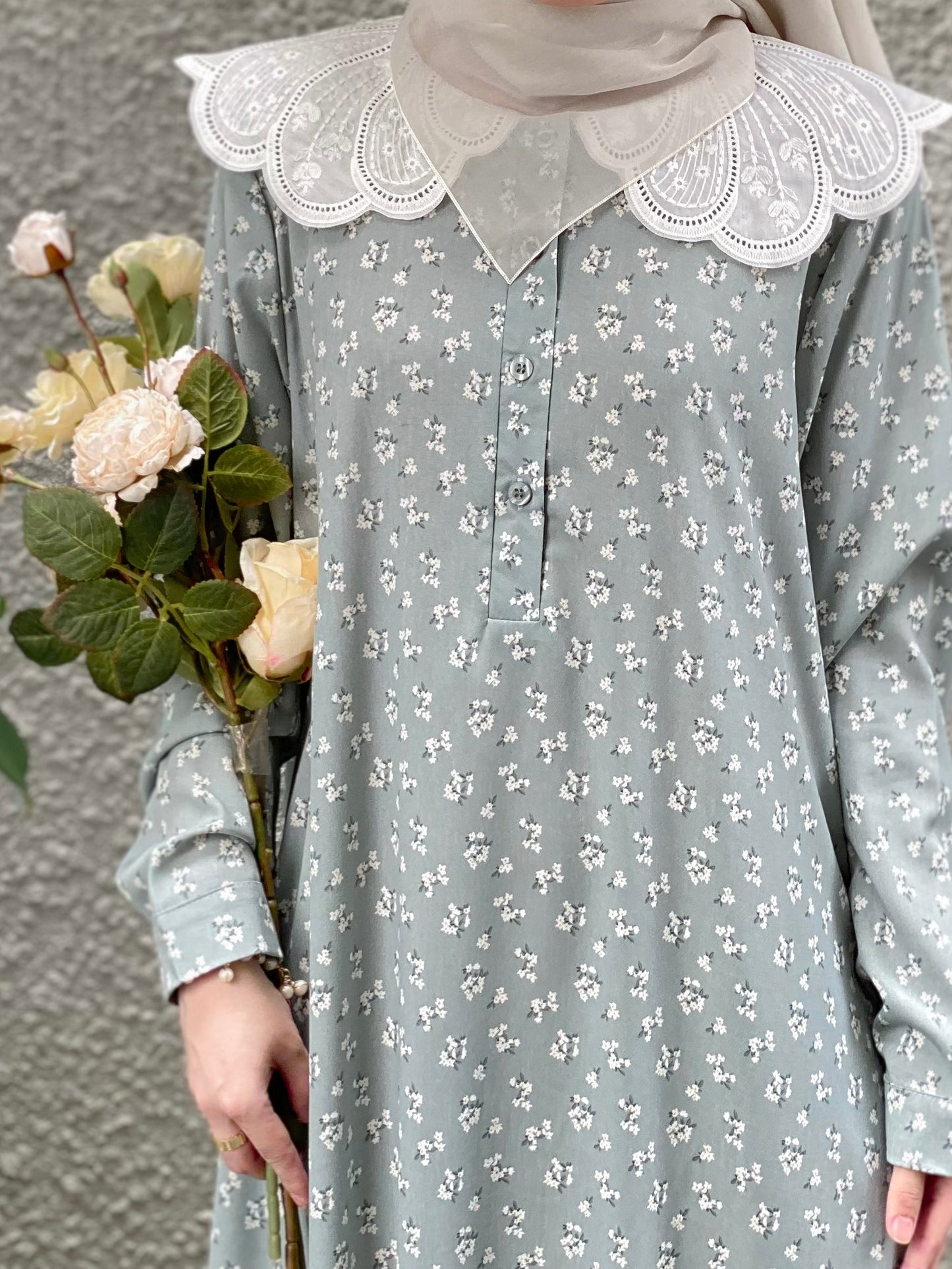 Rurose Dress in Dusty Sage