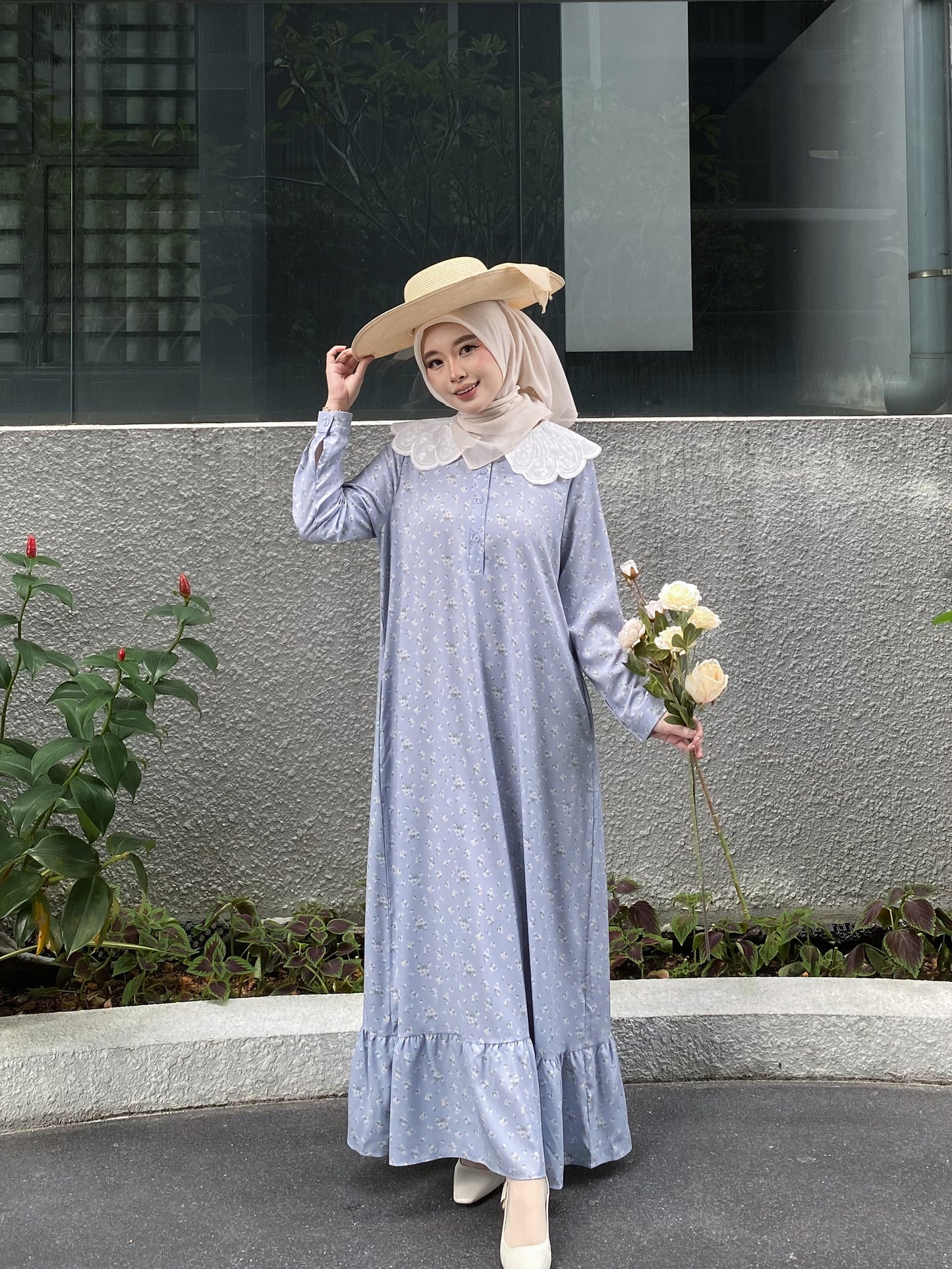 Rurose Dress in Powder Blue