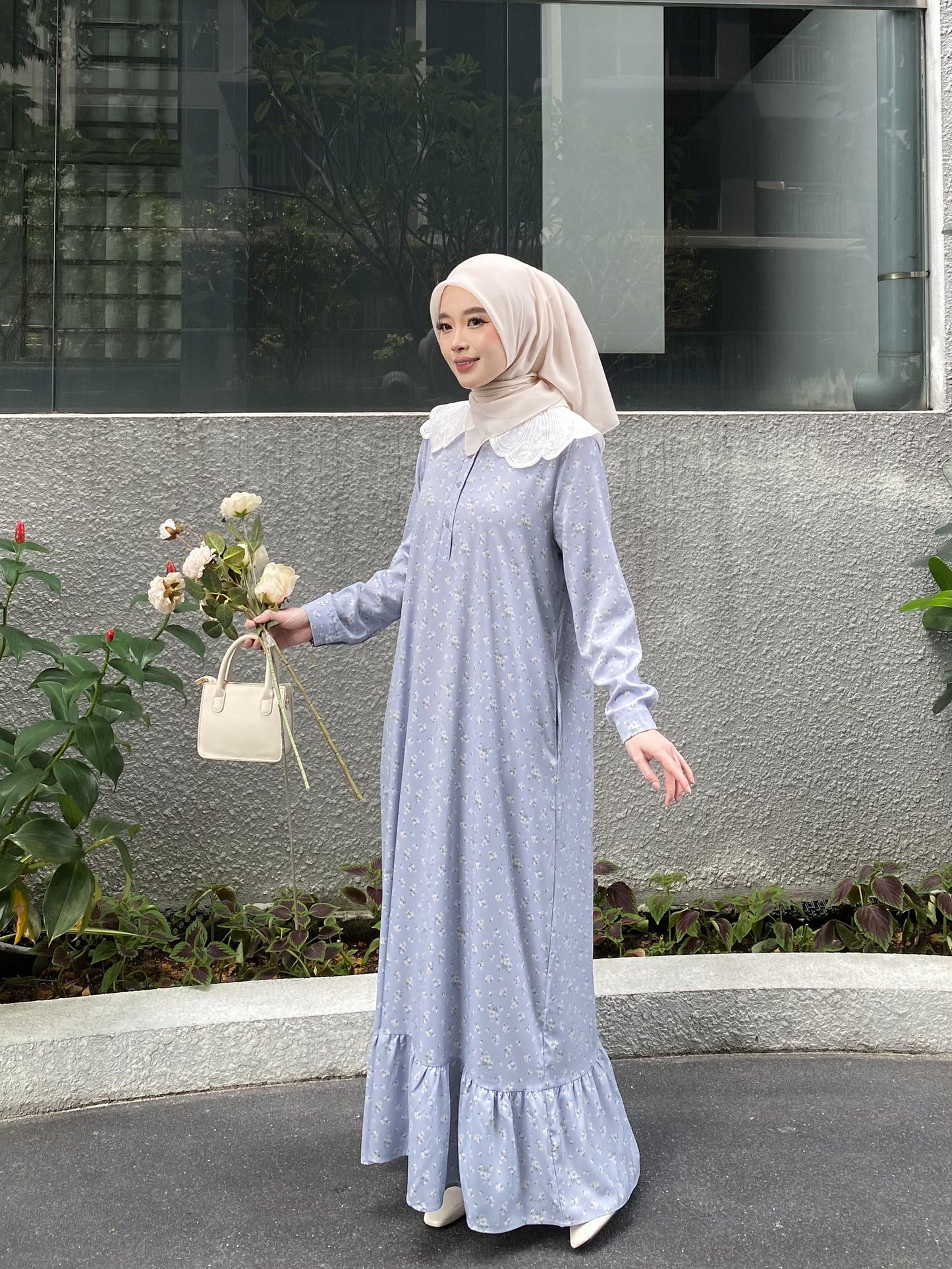 Rurose Dress in Powder Blue
