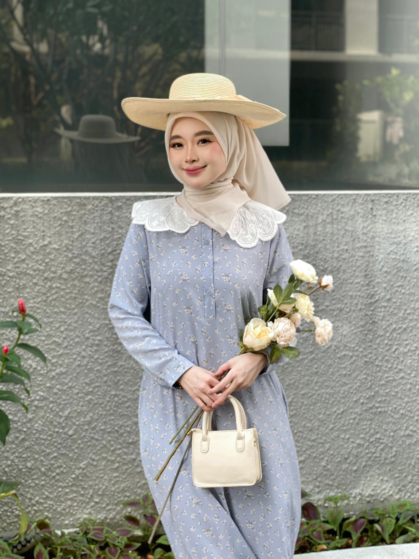 Rurose Dress in Powder Blue