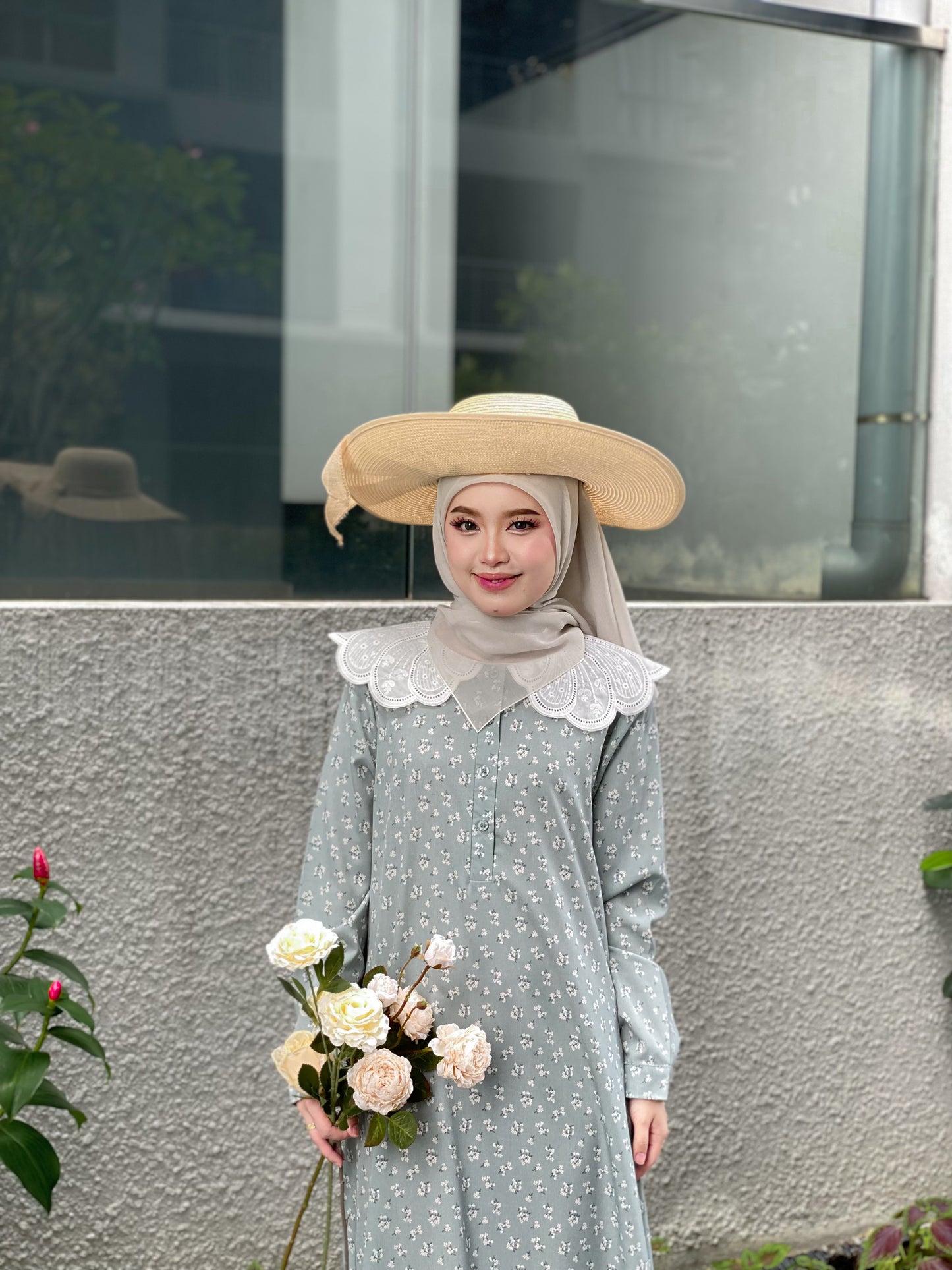 Rurose Dress in Dusty Sage