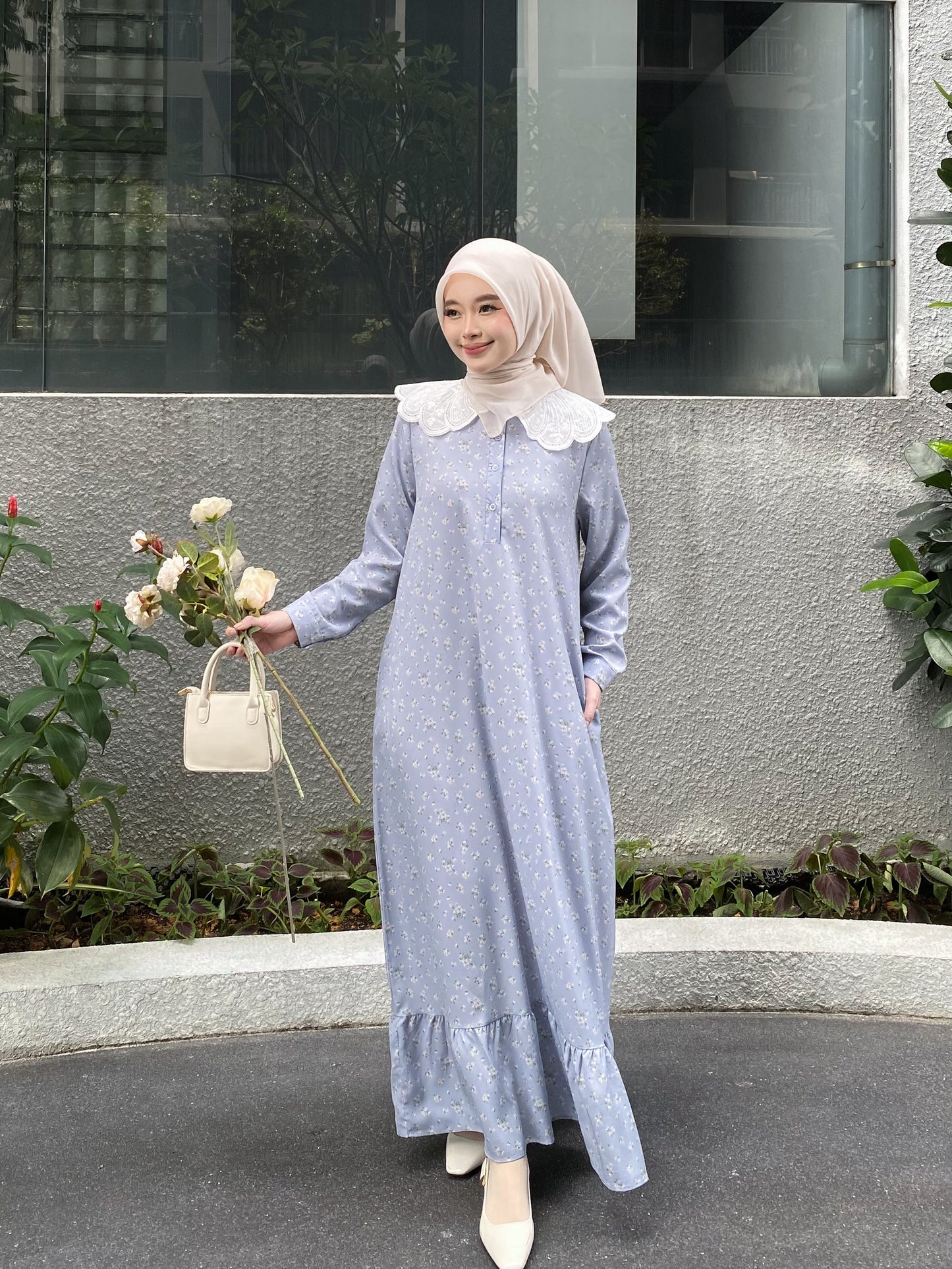 Rurose Dress in Powder Blue
