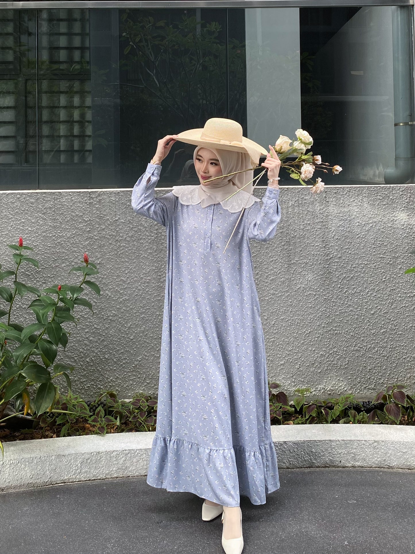 Rurose Dress in Powder Blue