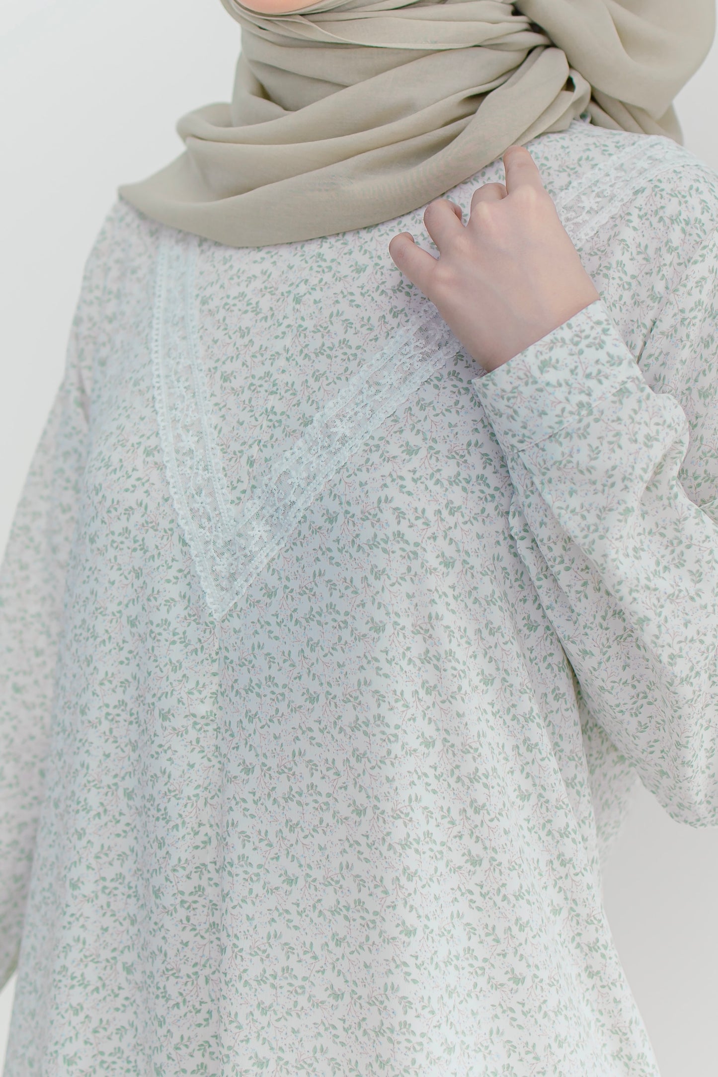 Helene Long Dress in Green Tea
