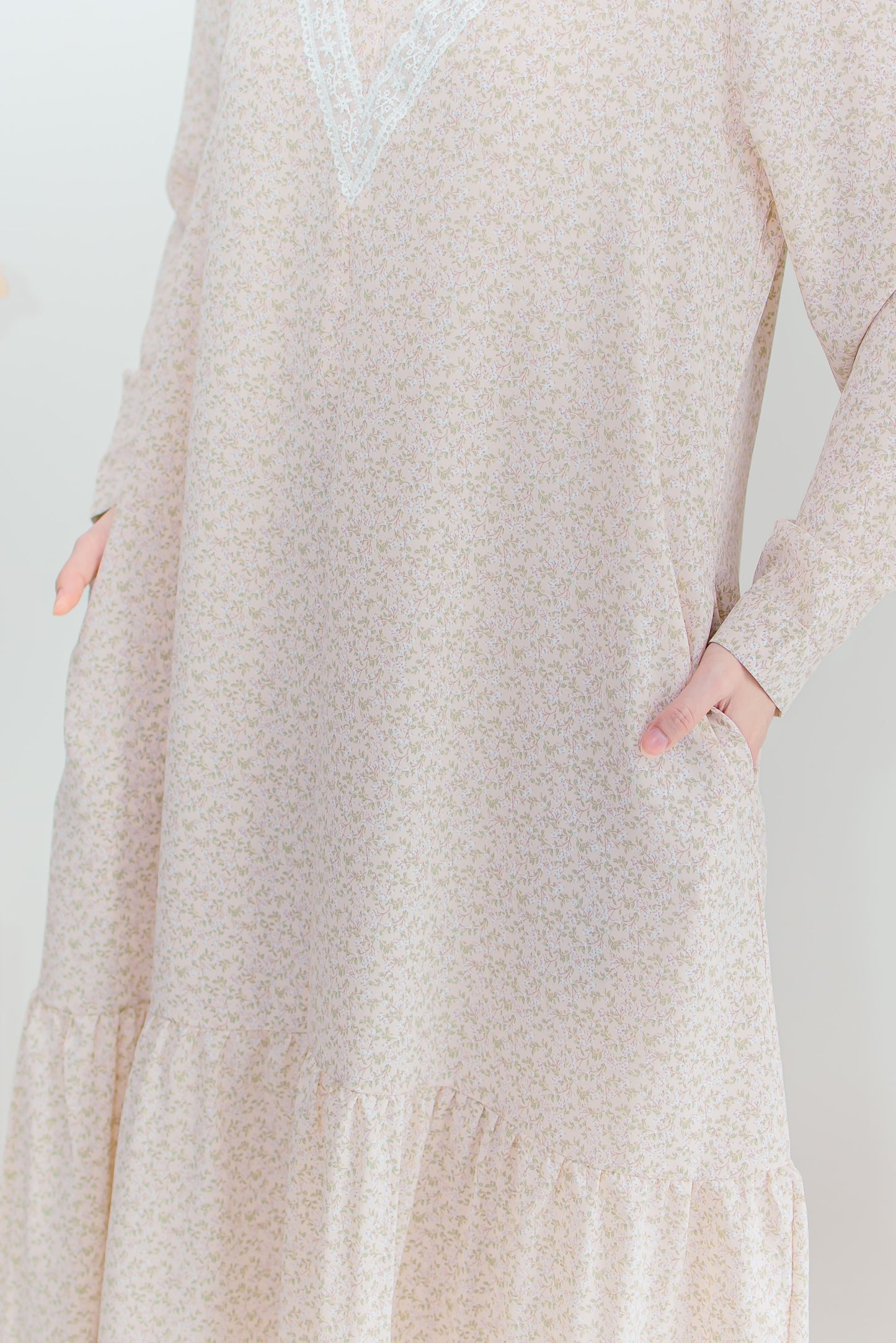 Helene Long Dress in Peachy Pink