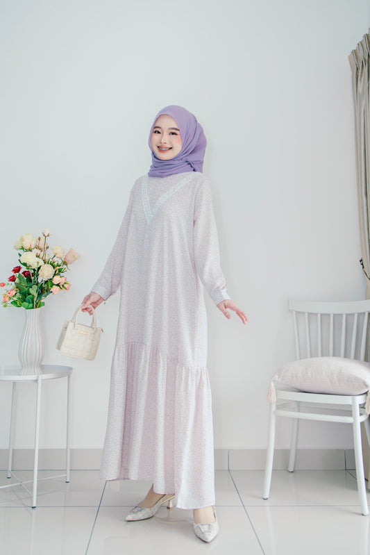 Helene Long Dress in Purple Lilac