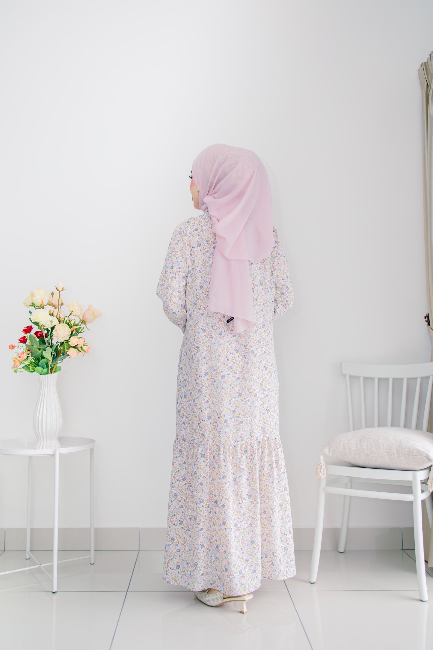 Helene Long Dress in Cotton Candy