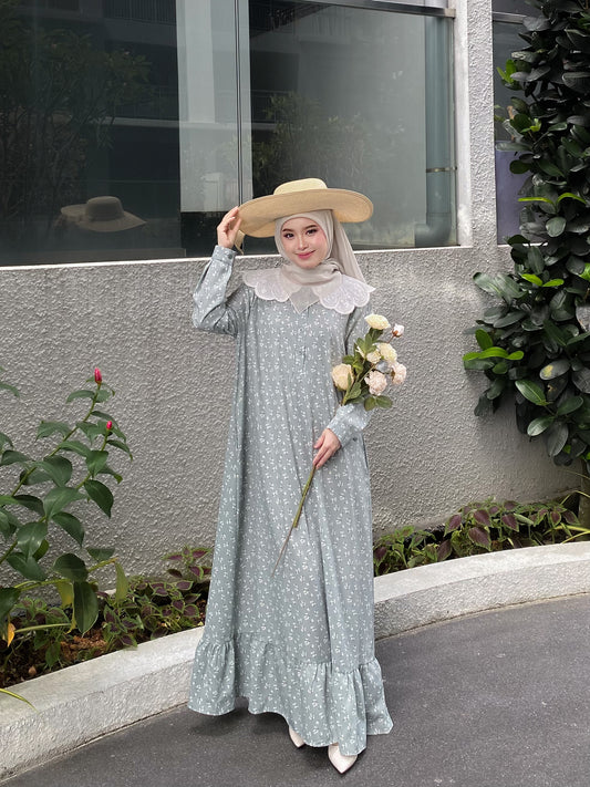 Rurose Dress in Dusty Sage
