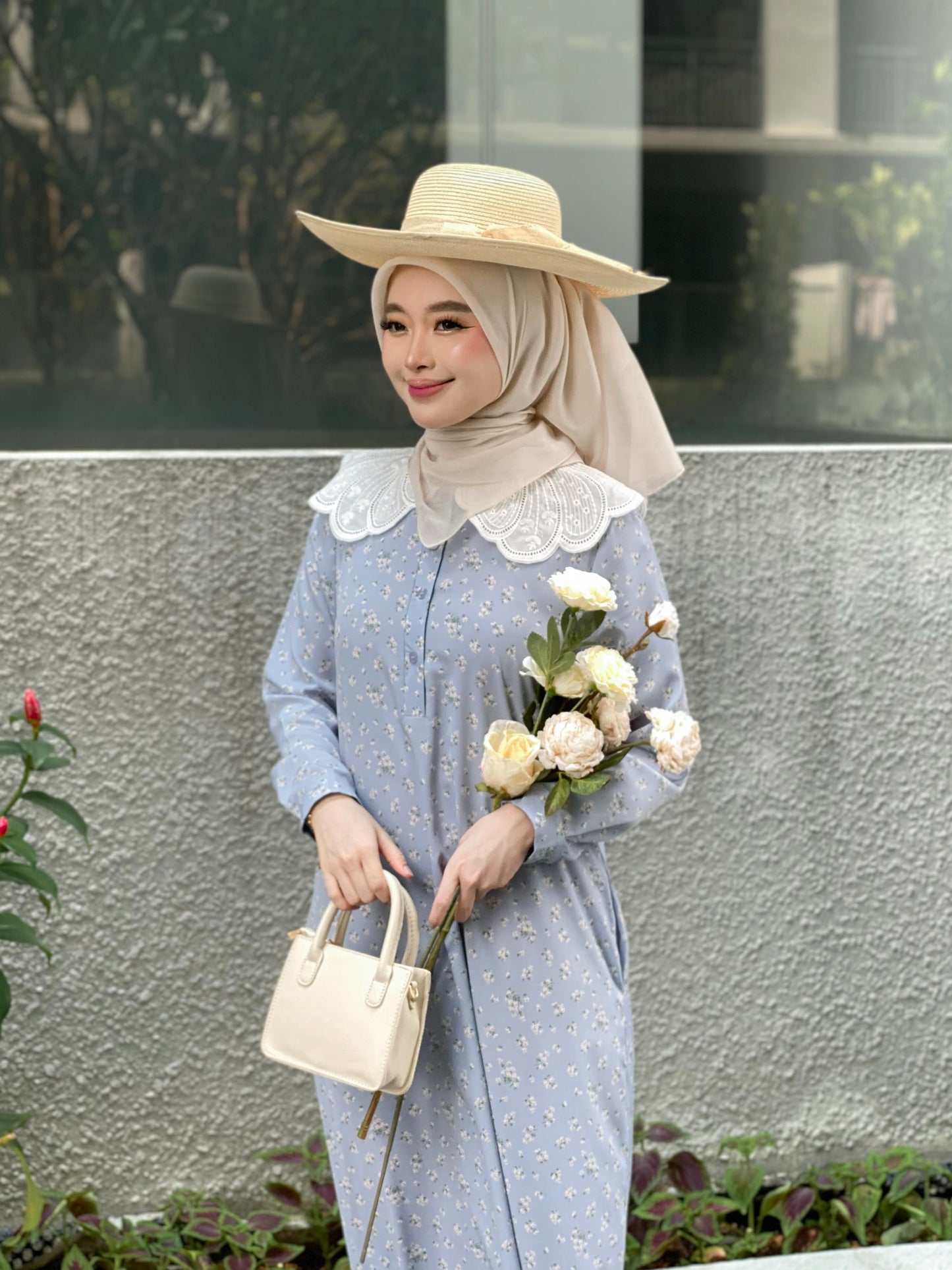 Rurose Dress in Powder Blue