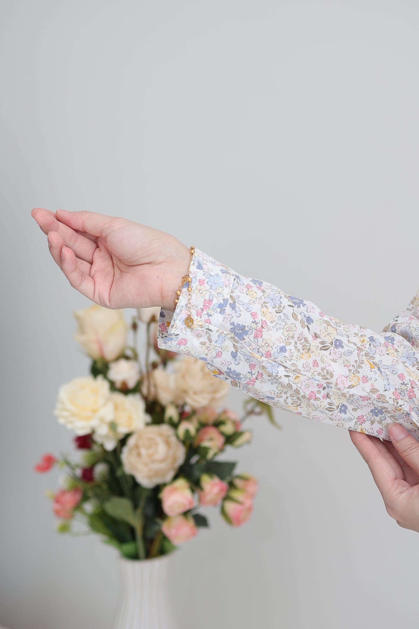 Helene Long Dress in Cotton Candy