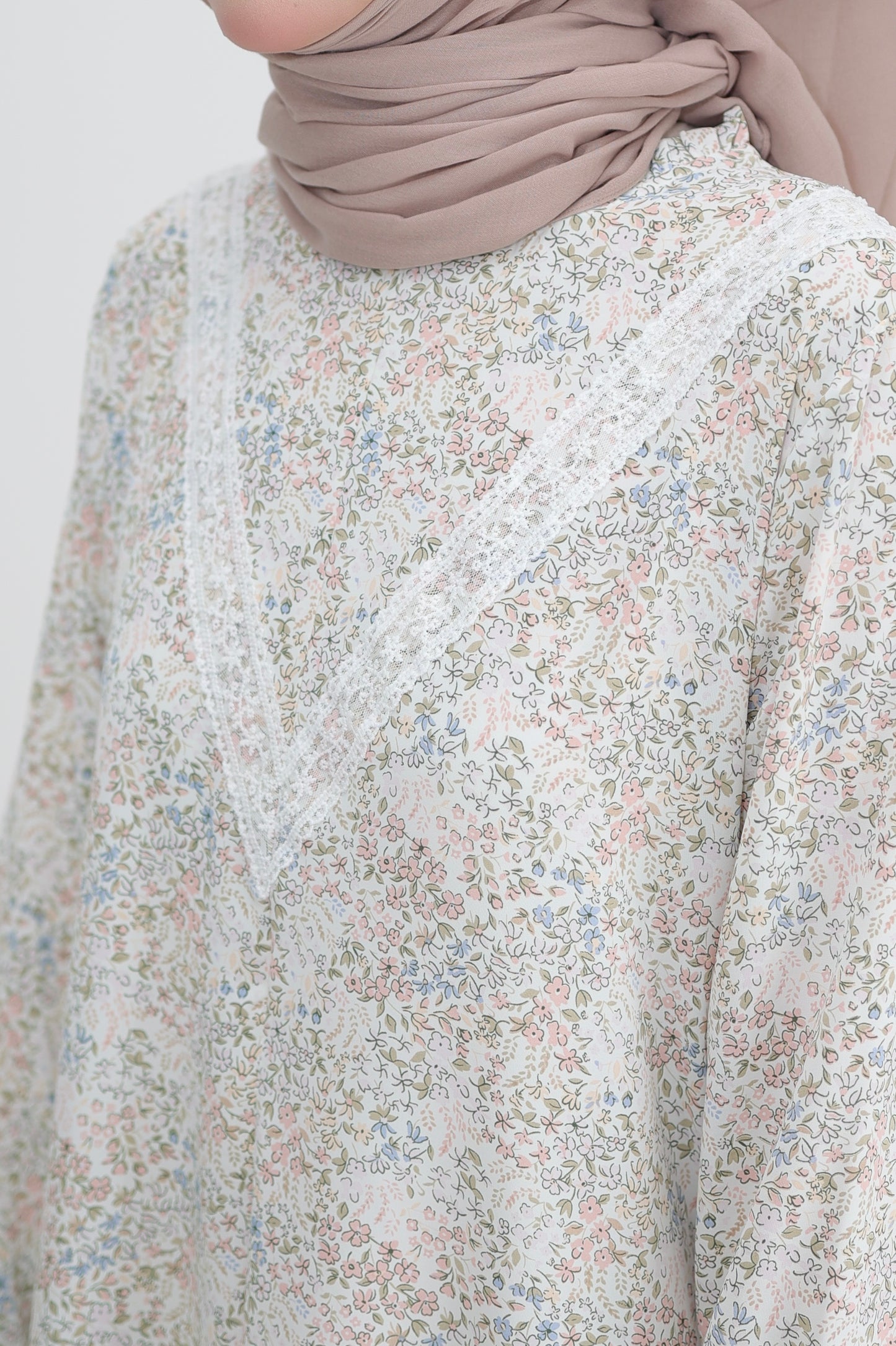Helene Long Dress in Pastel White