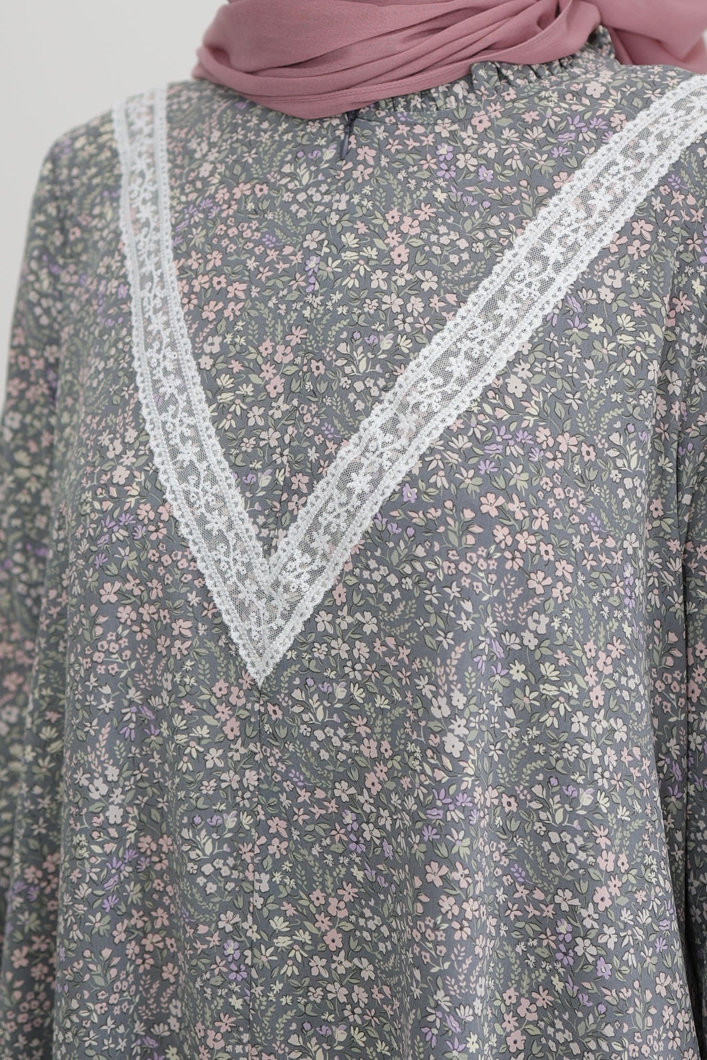 Helene Long Dress in Snowy Grey