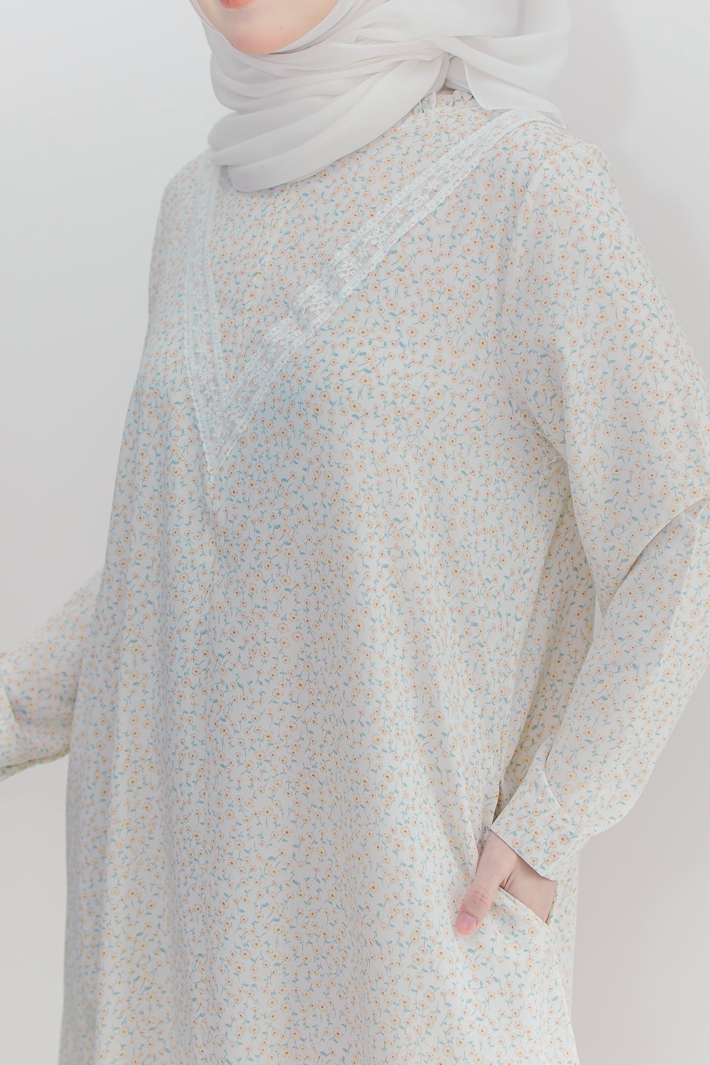 Helene Long Dress in Cream White