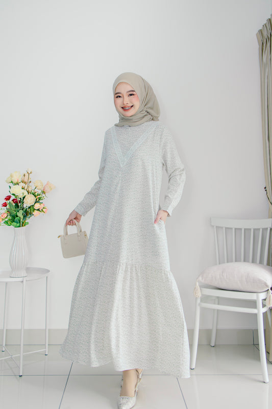 Helene Long Dress in Green Tea