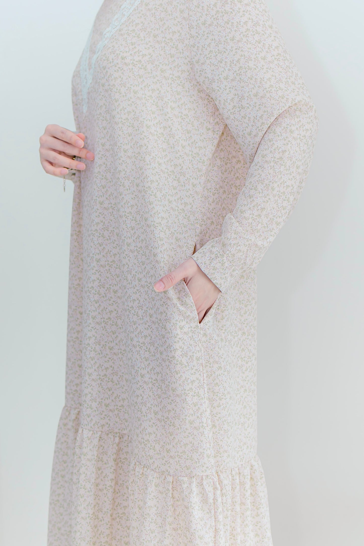 Helene Long Dress in Peachy Pink