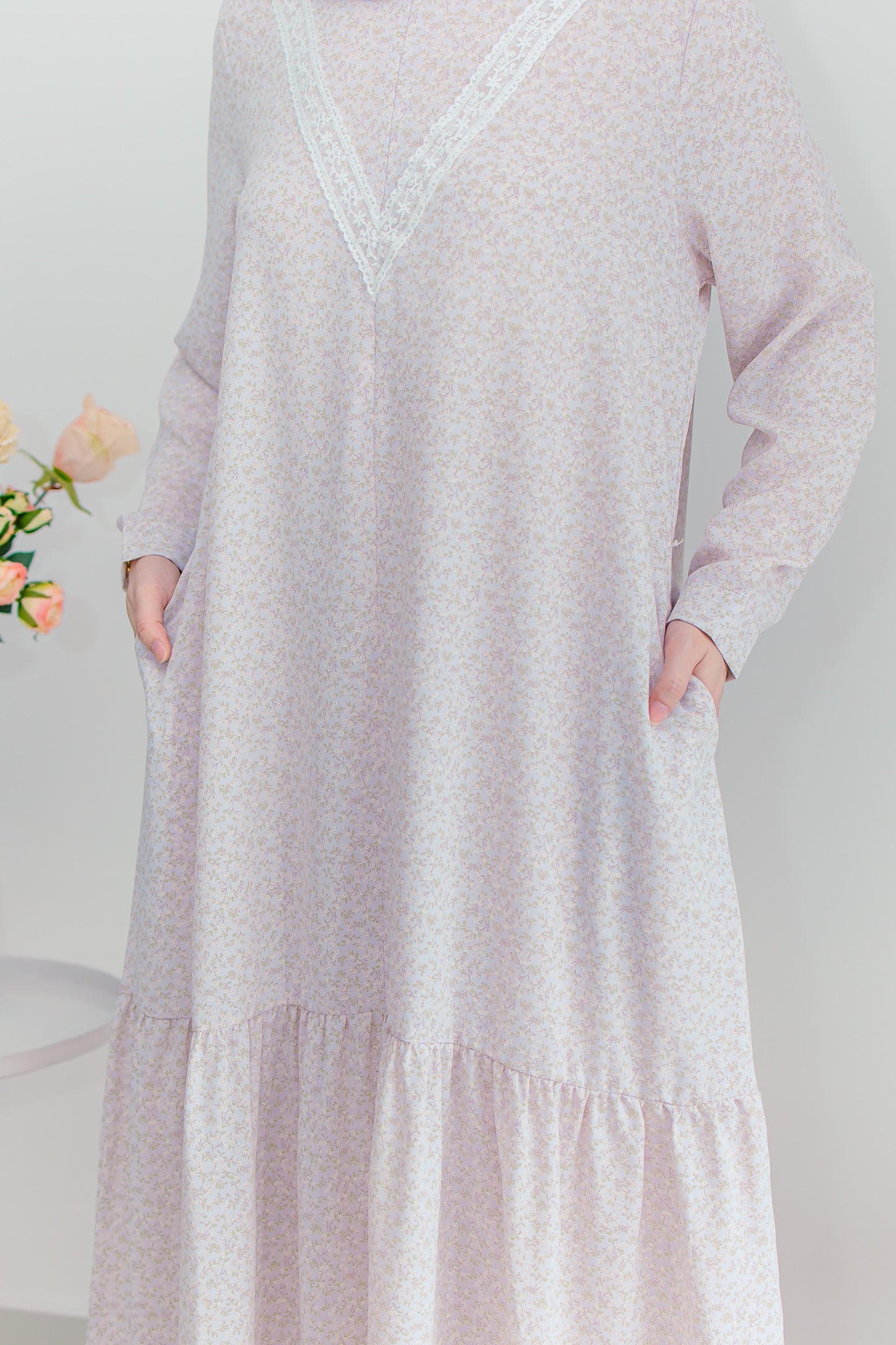 Helene Long Dress in Purple Lilac