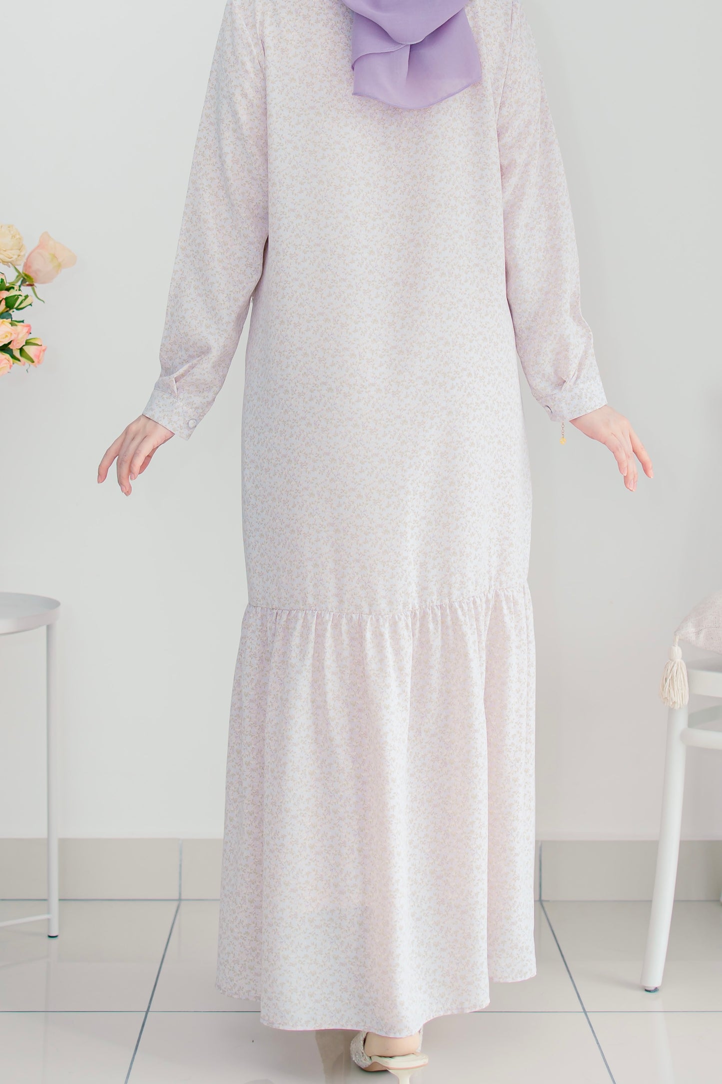 Helene Long Dress in Purple Lilac