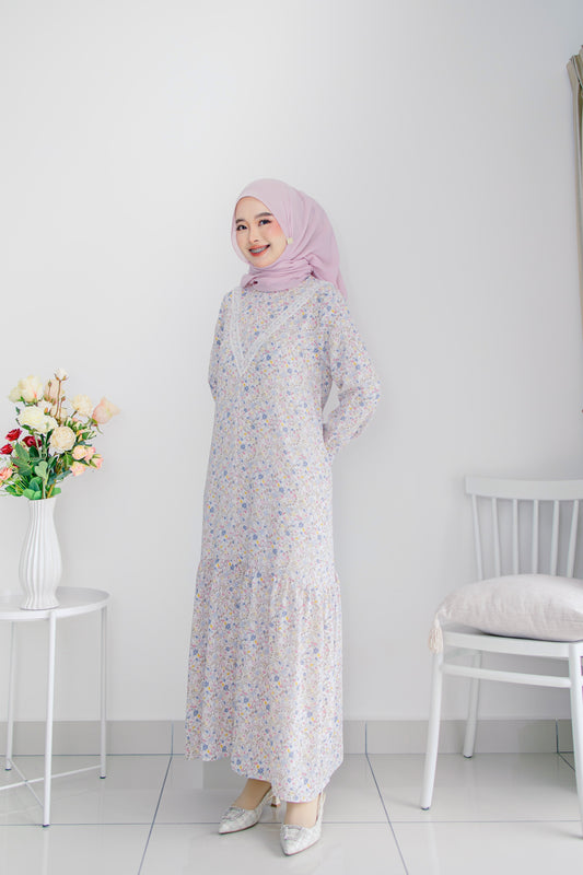 Helene Long Dress in Cotton Candy